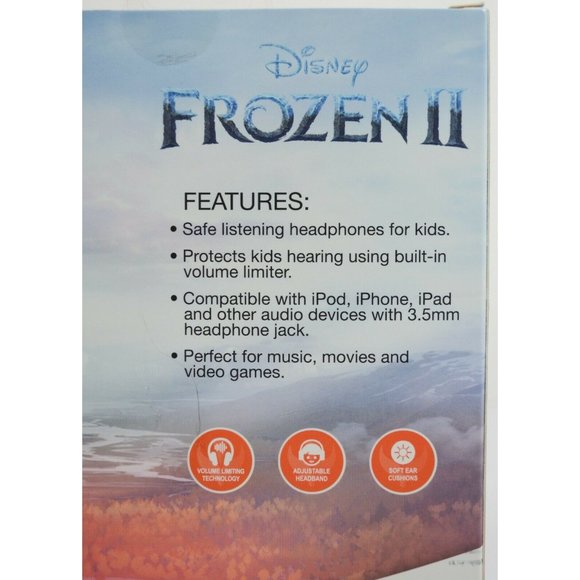 Disney Frozen 2 Kid Safe Headphones Adjustable Headband Soft Ear Cushion - Picture 7 of 9
